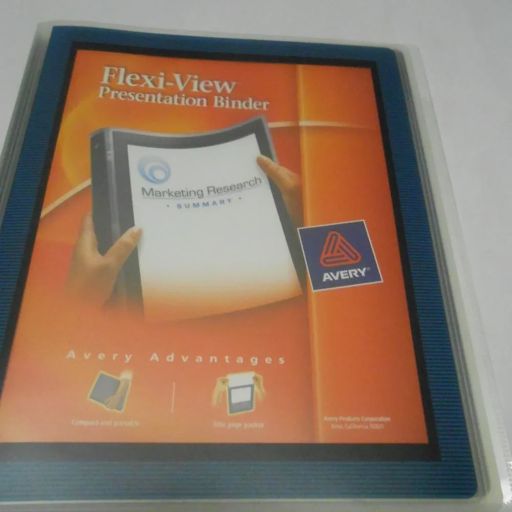 Avery Flexi-View presentation 3 ring Binder w/ clear plastic pockets NEW
